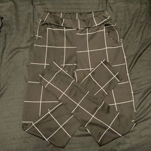 Black striped pants with pockets